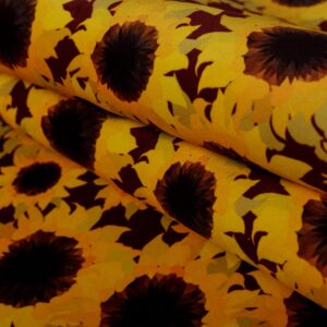 Kwiaty/Słoneczniki- welur tapicerski