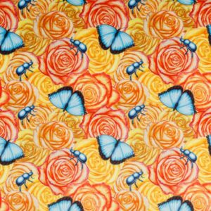 Motyle z żuczkami- welur tapicerski