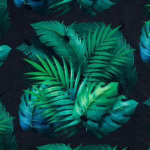 Pająki na liściach- welur tapicerski