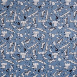 Zwierzątka na niebieskim tle- welur tapicerski