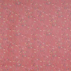 Delikatne polne kwiatki na pudrowym tle- welur tapicerski