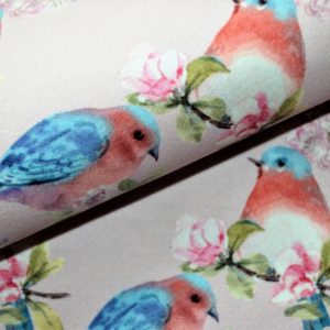 Ptaki/ Wróbelki- welur tapicerski