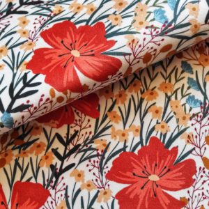 Kwiaty polne- welur tapicerski