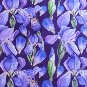 Irysy/ kwiaty- welur tapicerski