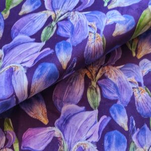 Irysy/ kwiaty- welur tapicerski