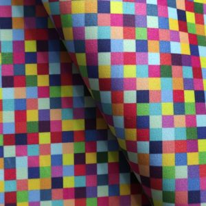 Kolorowe kwadraty- welur tapicerski