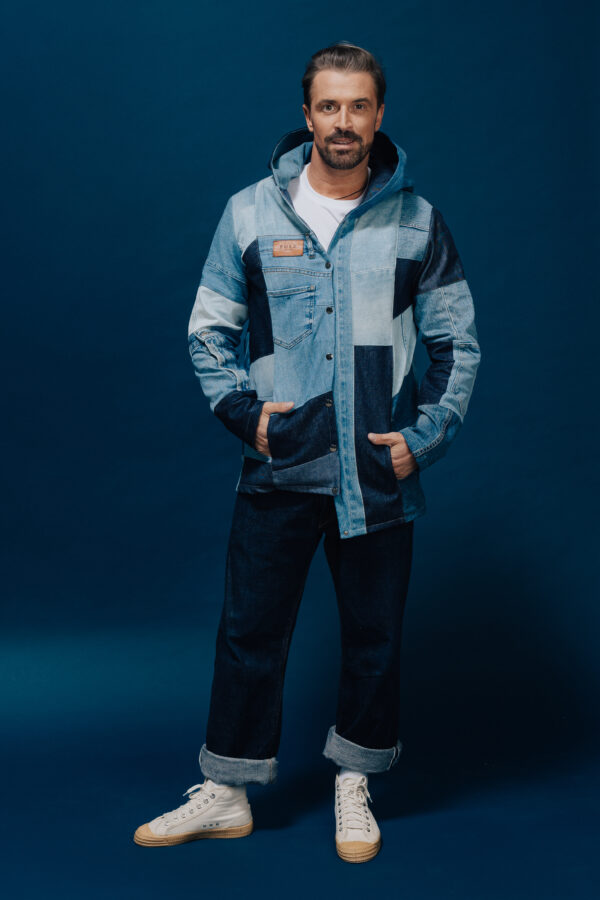 Kardigan patchworkowy Jeans - obrazek 5