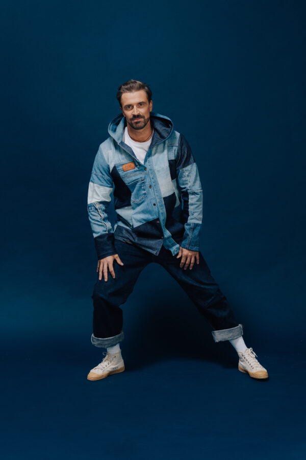 Kardigan patchworkowy Jeans - obrazek 4