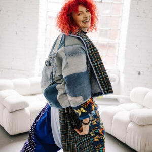 Kurtka dwustronna motyle