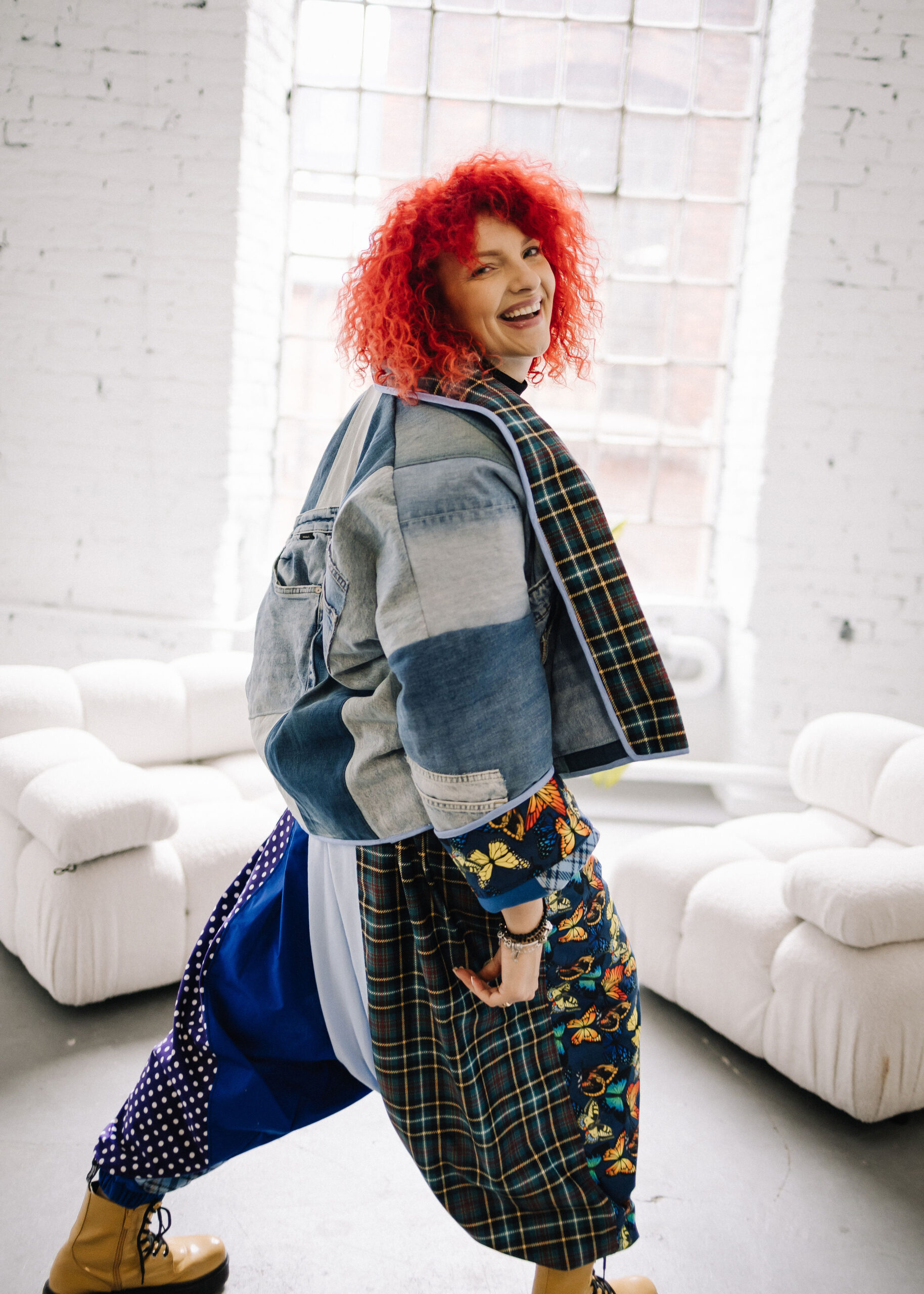 Kurtka dwustronna motyle