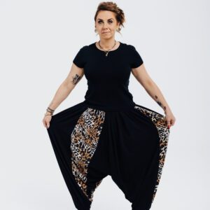 Spodnie pumpy panterka