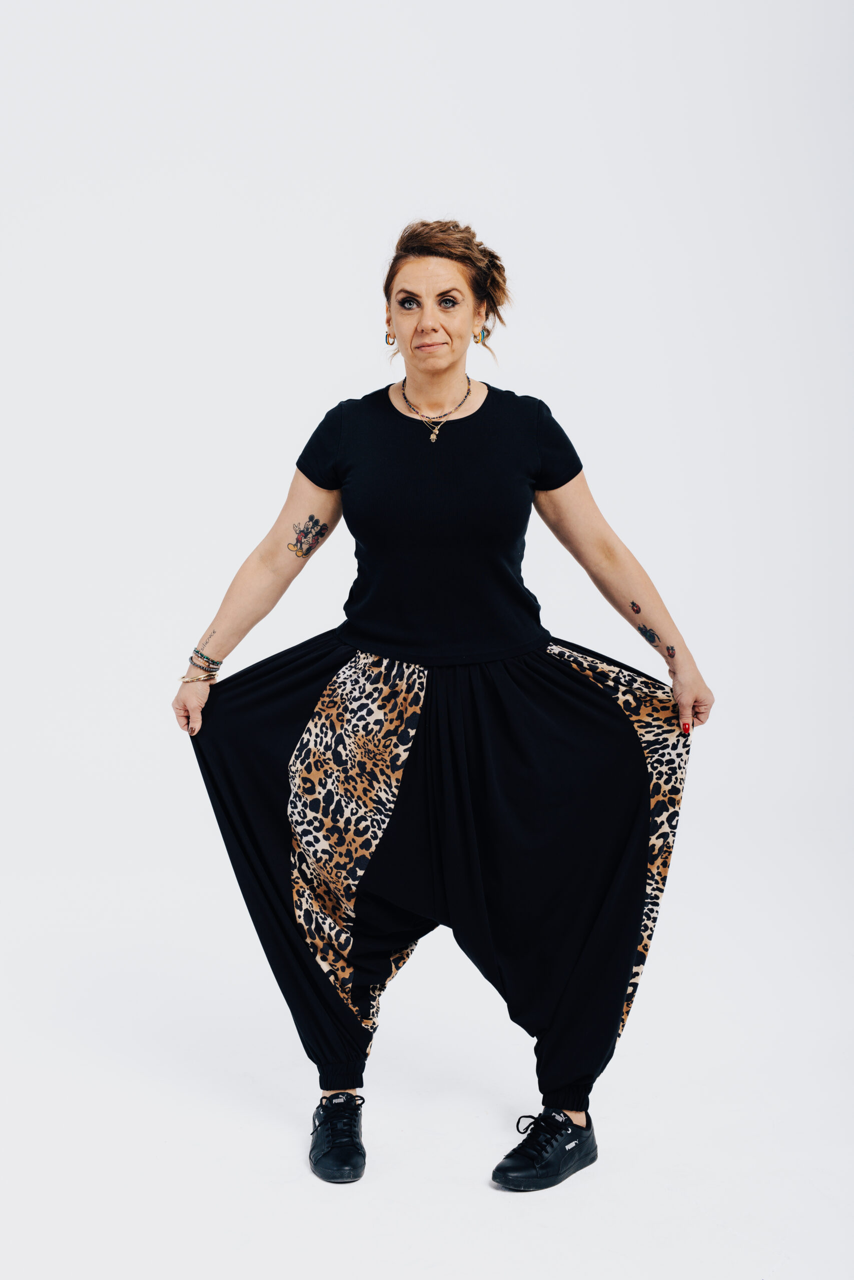 Spodnie pumpy panterka